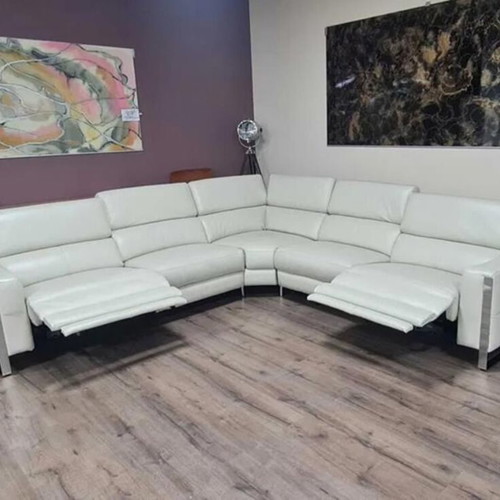 Torres corner sofa cream with electric relax mechanism and genuine leather