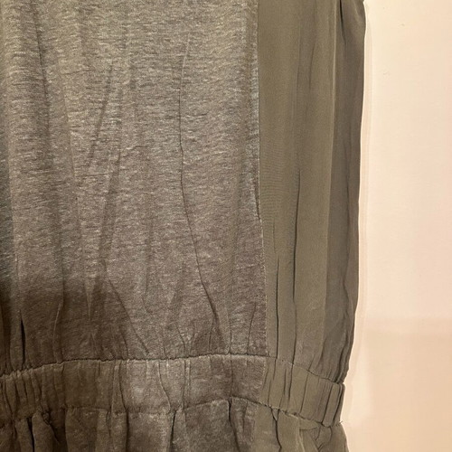 Stefanel dress used, XS, grey-olive, linen and silk