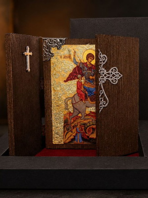 Handmade Saint George Icon with Gift Box