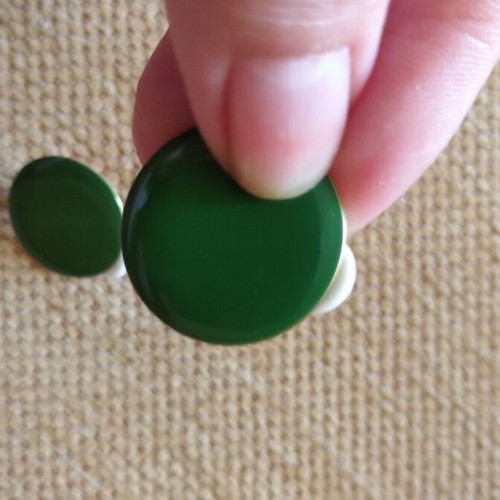 Green Clip-On Earrings New, 70s Style