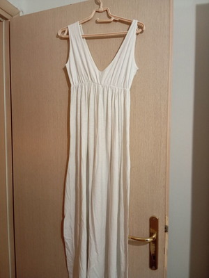 Dress white long summer cotton sleeveless like new