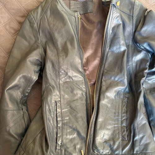 Conbipel leather jacket like new, black and gray