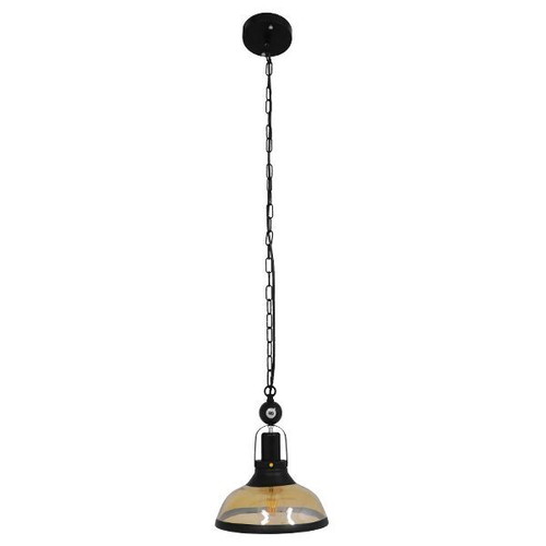 Vintage Industrial Ceiling Pendant Light Single Black Metal Shade BILLIARD
