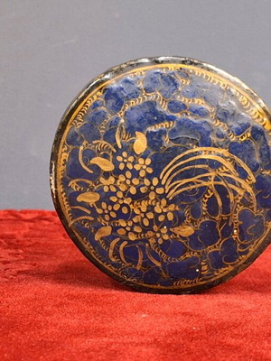 Trinket box μεταχειρισμένο, χειροποίητο papier mâché με χρυσό και μπλε