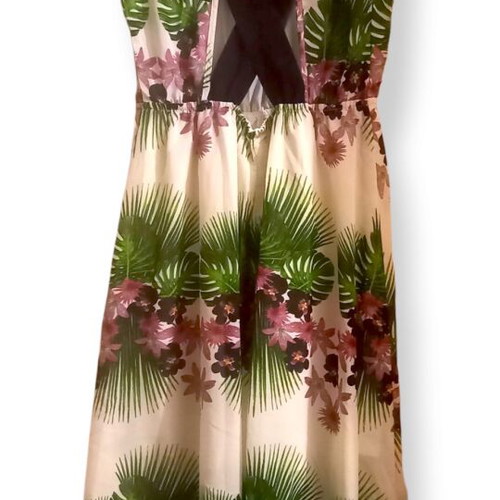 Miss Selfridge asymmetrical dress like new with open back and floral print