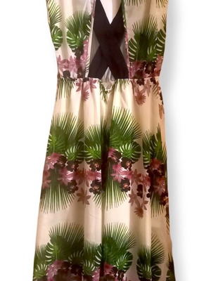 Miss Selfridge asymmetrical dress like new with open back and floral print