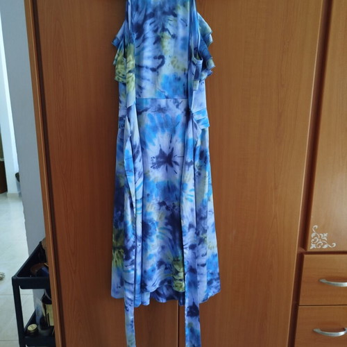 Passager halterneck dress like new, blue shades, sizes M L