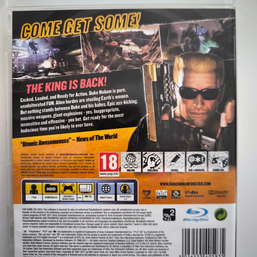 Duke Nukem Forever PS3 game used, CIB, PAL region