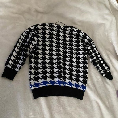 Zara Houndstooth Sweater Like New Black White Size S