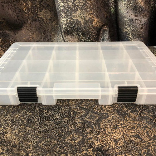 Transparent plastic organizer new with 24 compartments 35x22x5 cm