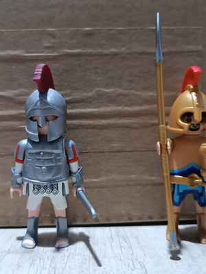 Playmobil Ancient Greeks figures used, resin armor and helmet hand-painted, pack