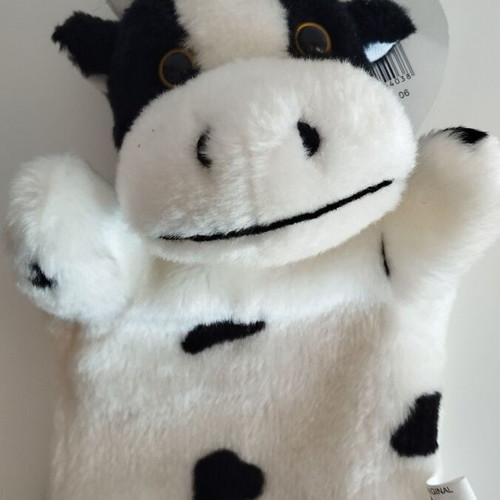 Plush Cow Hand Puppet for Puppet Theater New