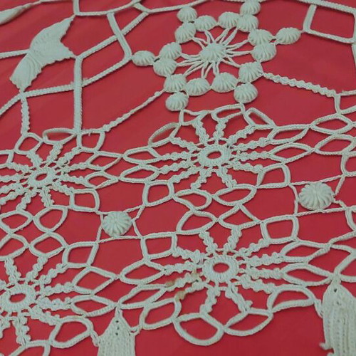 Handmade crochet tablecloth grapes 100x100 new