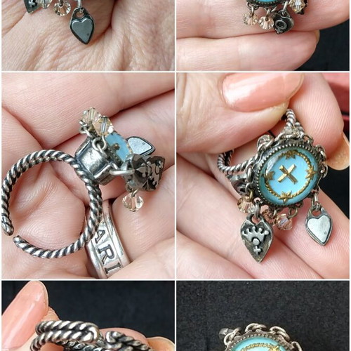 Konplott silver ring used with cross and talismans against evil eye