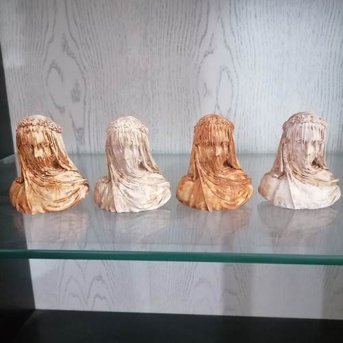 Sculptures set of 4 new, plaster and acrylic