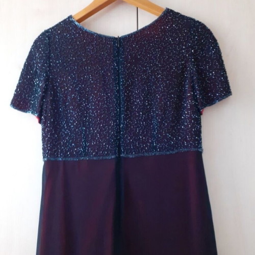 Vintage maxi evening dress with embroidered bust, C&A