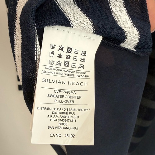 Silvian Heach blouse like new, white and blue