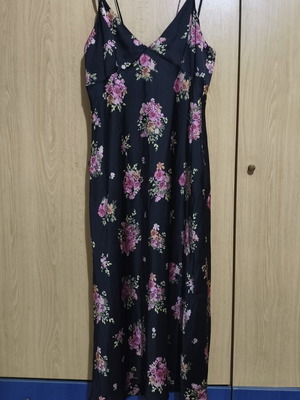 Zara satin dress, black, size L