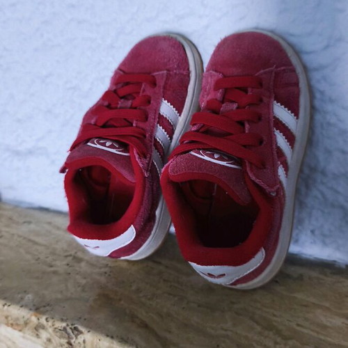 Adidas Campus sneakers used, red suede unisex size 27