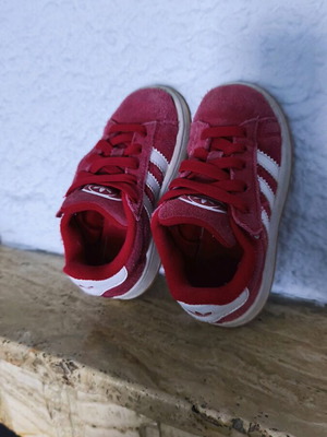 Adidas Campus sneakers used, red suede unisex size 27
