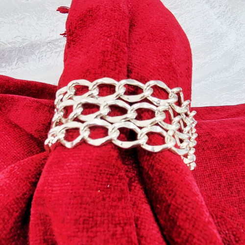 Steel bracelet with three chain rows like new, adjustable