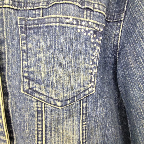 Y2K vintage style elastic denim jacket like new, blue, size L