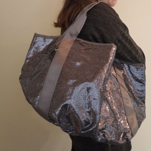 Accessorize shoulder bag new, grey silver with glitter