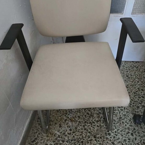 Office chairs leather used, set of 2, small wear