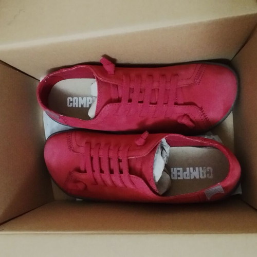 Camper leather shoes for women, red, size 37