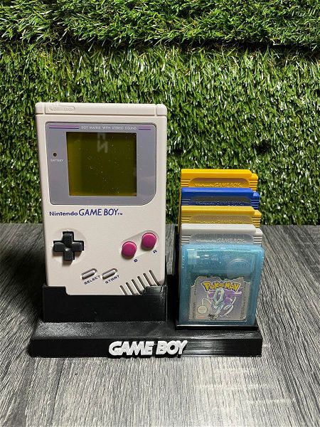  vasi gia GameBoy Classic Dmg ke 5 kasetes - 3D Printed - 3D ektipomeno (GB DMG Stand/Holder)