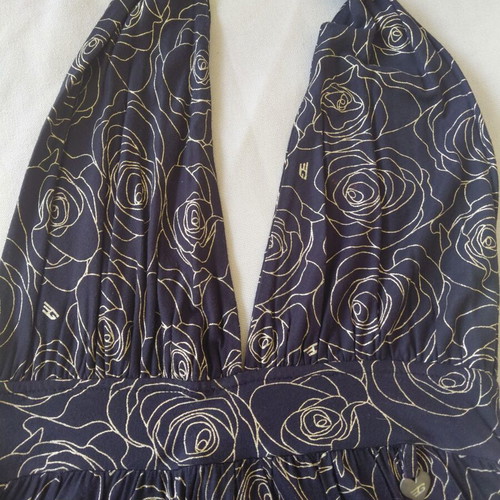 Golddigga Vintage Y2K Halter Dress with Gold Roses Size M like new