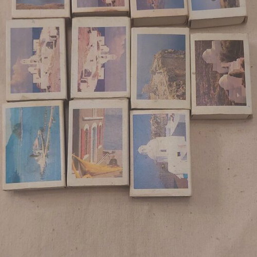 Vintage matchbox collection «Greek Islands» used, 11 pieces