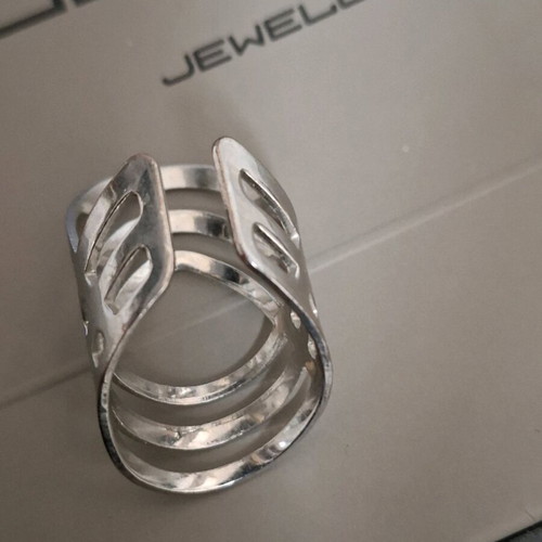 Ring with adjustable one size, new, silver, brass, hypoallergenic