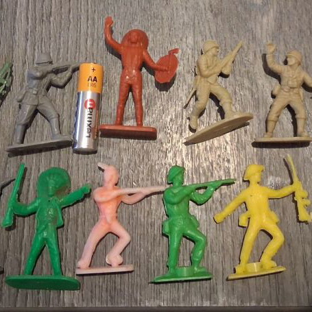 Used old toy soldiers, all together