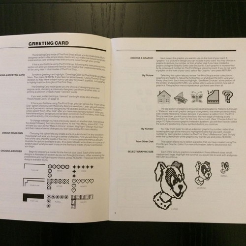 The Print Shop Reference Manual for Apple like new, 1986