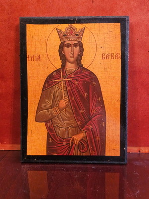 Religious icon of Saint Barbara used