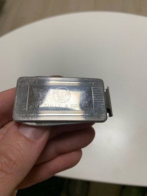 Vintage μεταλλικό κλιπ χρημάτων TILLY & CO. μεταχειρισμένο, ασημί