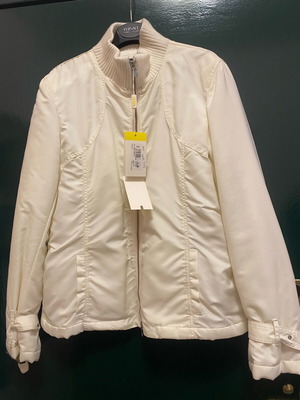 Versace jacket new ivory with knitted collar and cuffs