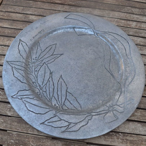 Engraved metal plate used, artwork by Achilleas Drougas for Intracom 31.5 cm
