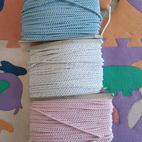 Pack of three construction ropes new, pink, blue, white