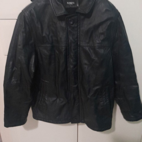 Leather men's jacket Bossini like new, black, size 46