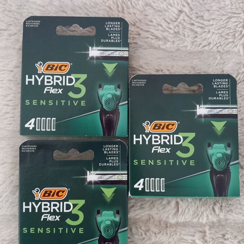Bic Hybrid Flex 3 replacement razor blades new, 3 packs of 4 pcs