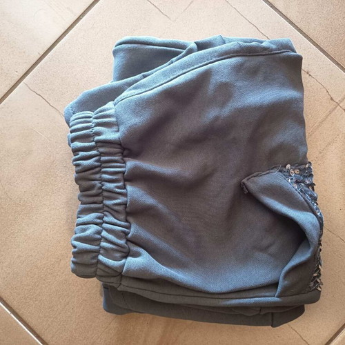 Mya gray pants with sequin pocket, new, one size