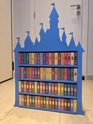 Disney Mini Fairytales collectible bookcase with LED lighting, like new