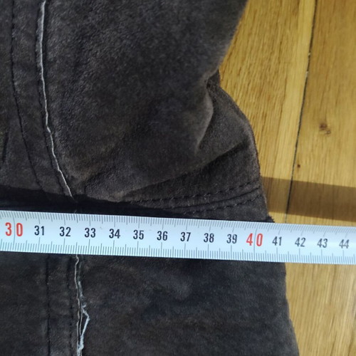 Zara brown long leather coat like new with synthetic fur lining