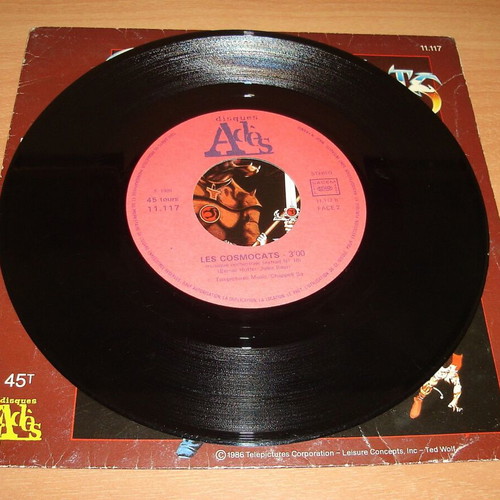 Thundercats 45rpm vinyl used, rare 1986 Cosmocats record
