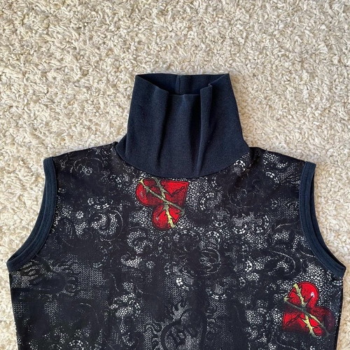 Turtleneck dress short black with patterns used