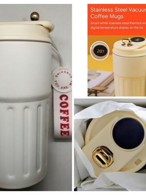 Smart Thermos Coffee Mug Stainless Steel with Digital Temperature Display 400ml