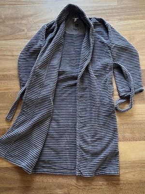 GANT bathrobe used, brown/black striped, size Large