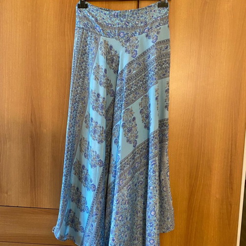 Long floral skirt new, blue multicolor, one size